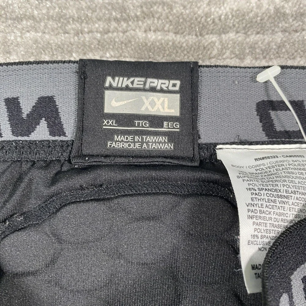 Nike Pro Shorts Mens 2XL Black Padded Compression Dri-FIT 336780-010
